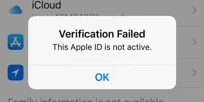رفع خطای This Apple ID is not active